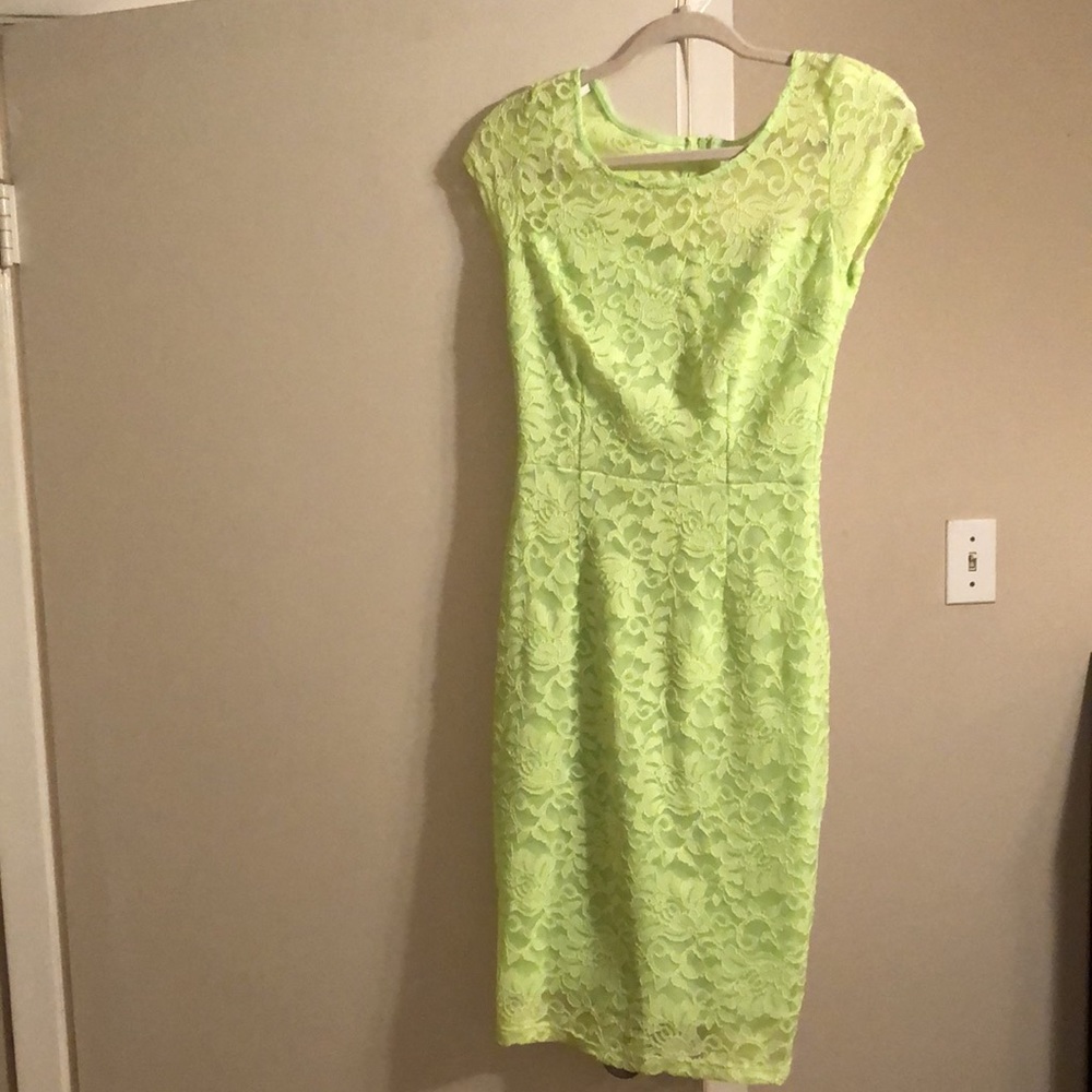 Lime green lace dress